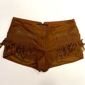 BCBG Women’s Small Faux Suede Fringe Shorts
